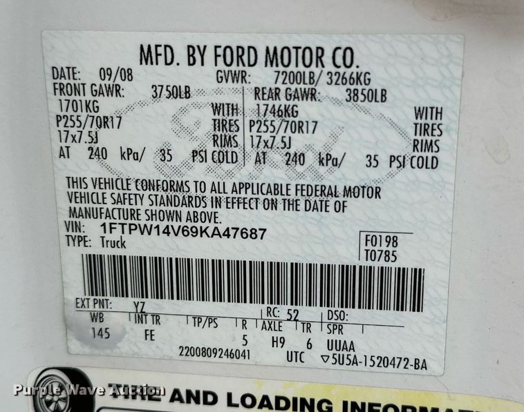 image for item IB9312 2009 Ford F150  SuperCrew pickup truck