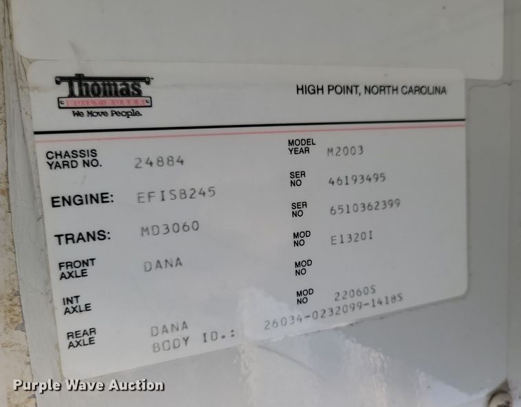 image for item JO9040 2003 Blue Bird  school bus