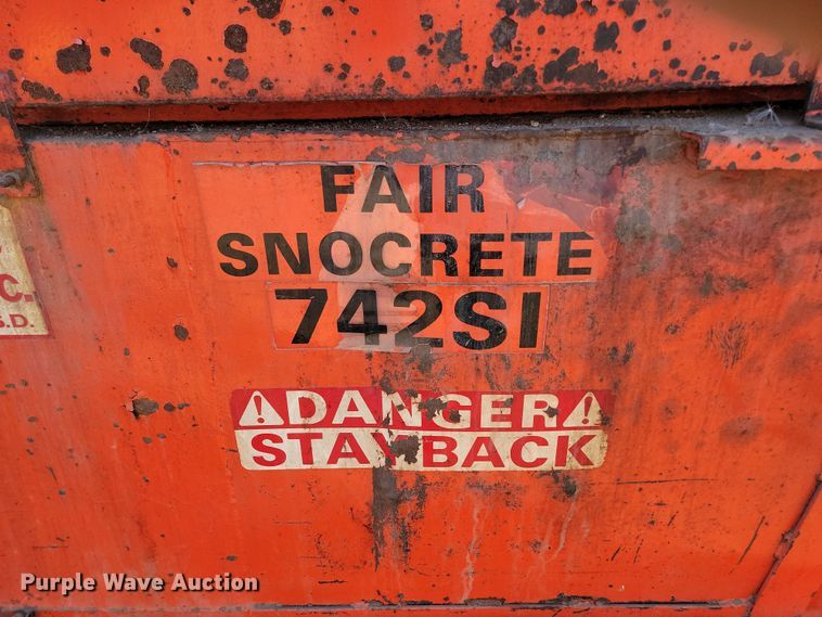 image for item KT9950 Fair Manufacturing SNOCRETE 742SI  snow blower