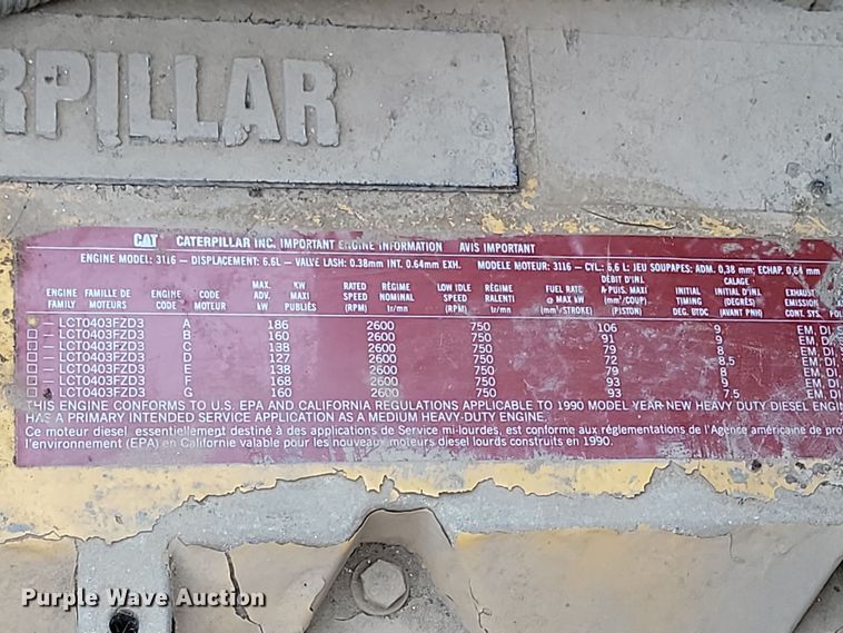 image for item KT9951 1990 GMC C7H064  dump truck