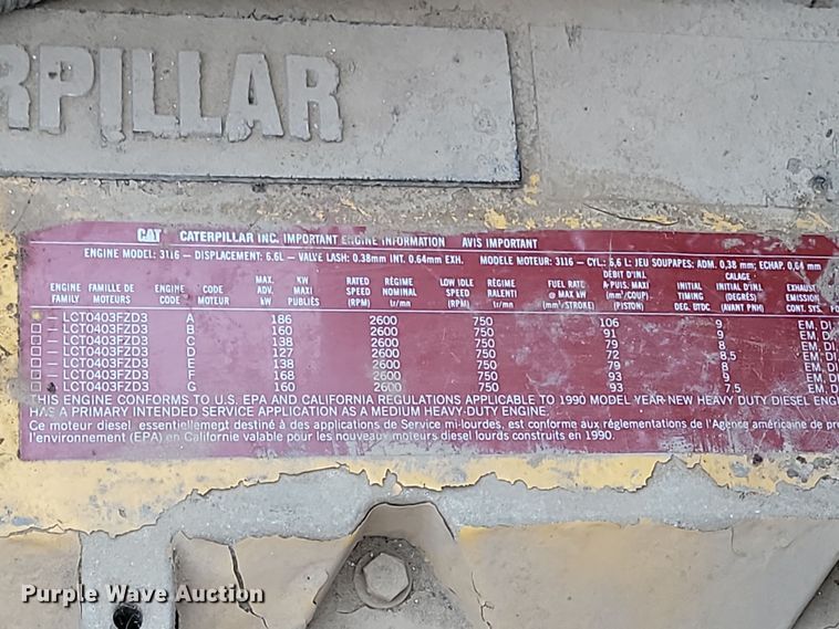 image for item KT9951 1990 GMC C7H064  dump truck