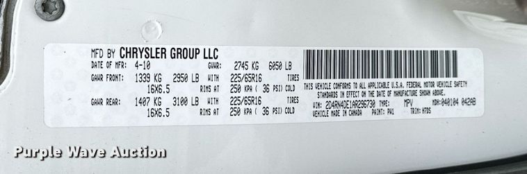 image for item LK9710 2010 Dodge  Grand Caravan  handicap accessible van