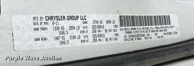 image for item LK9711 2011 Dodge Grand Caravan  handicap accessible van