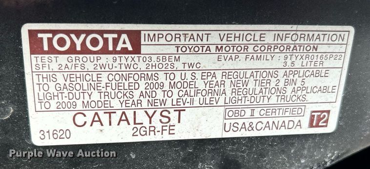 image for item NE9681 2009 Toyota Sienna LE  van