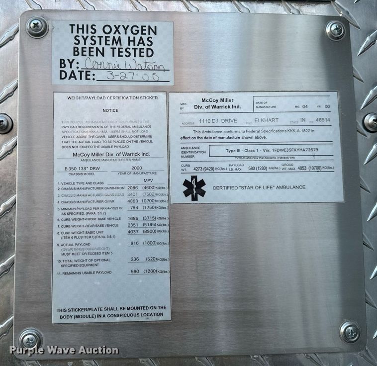 image for item NM9190 2000 Ford E350  sewer inspection van