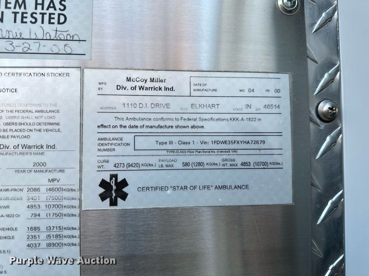 image for item NM9190 2000 Ford E350  sewer inspection van