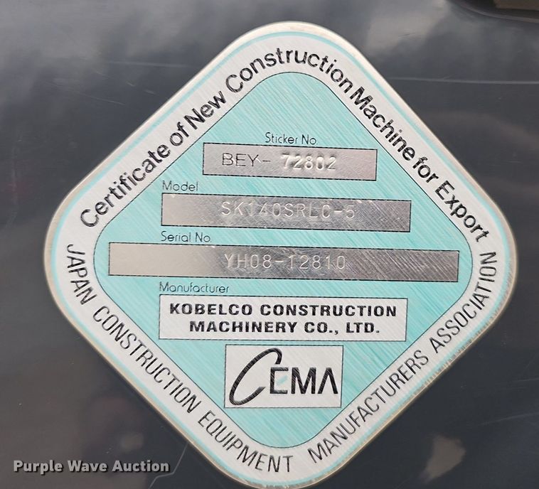 image for item NP9297 2018 Kobelco SK140SRLC-5  excavator