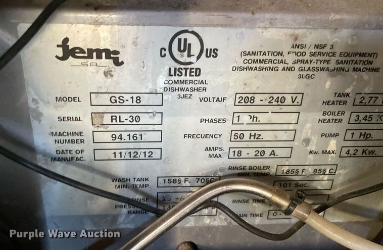 image for item NZ9024 Insinger RL-30  dishwasher