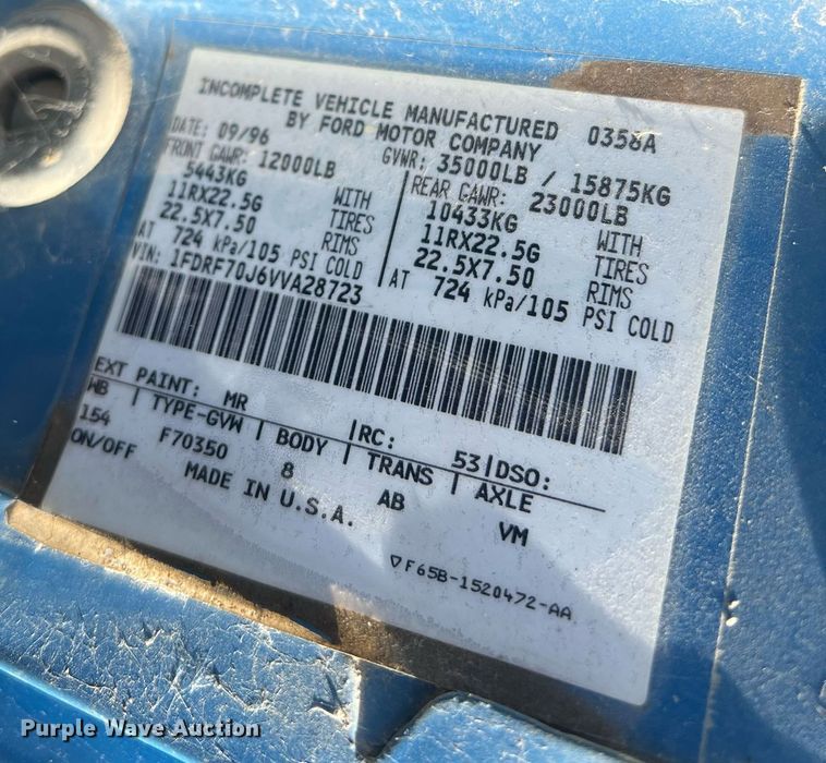 image for item OA9065 1997 Ford  dump truck