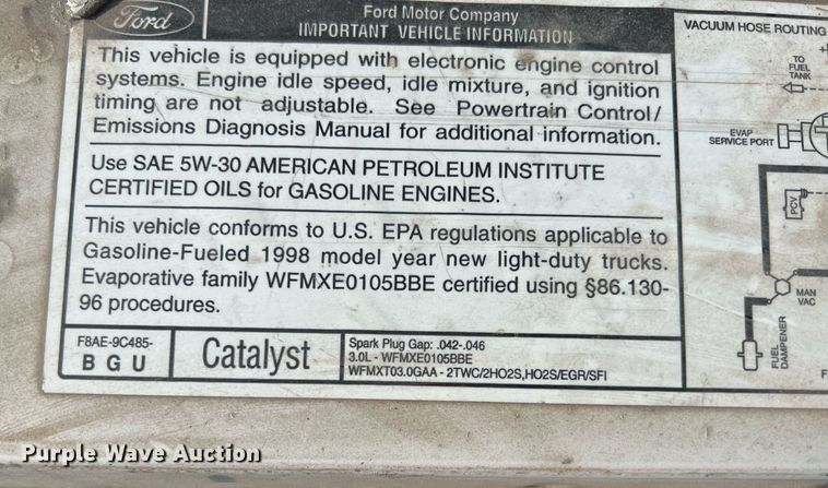 image for item OA9104 1998 Ford Ranger  SuperCab pickup truck