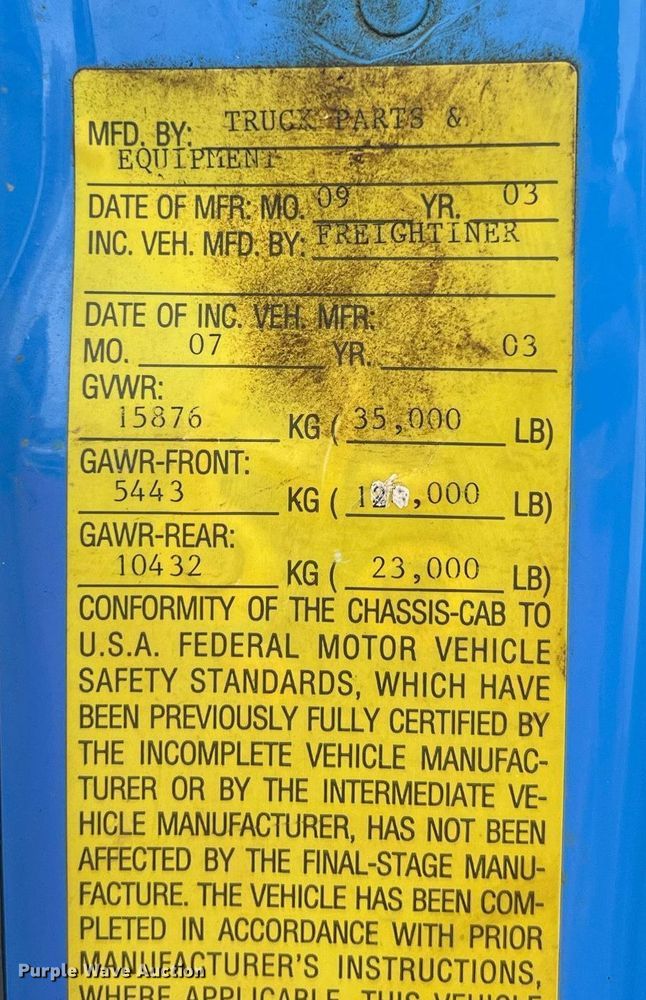 image for item OA9109 2004 Freightliner Business Class M2  dump truck