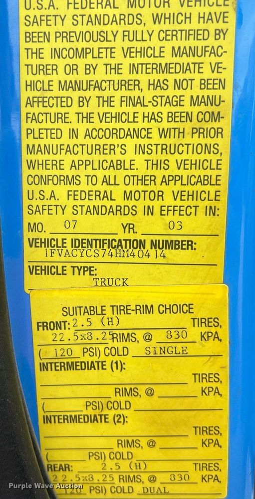 image for item OA9109 2004 Freightliner Business Class M2  dump truck