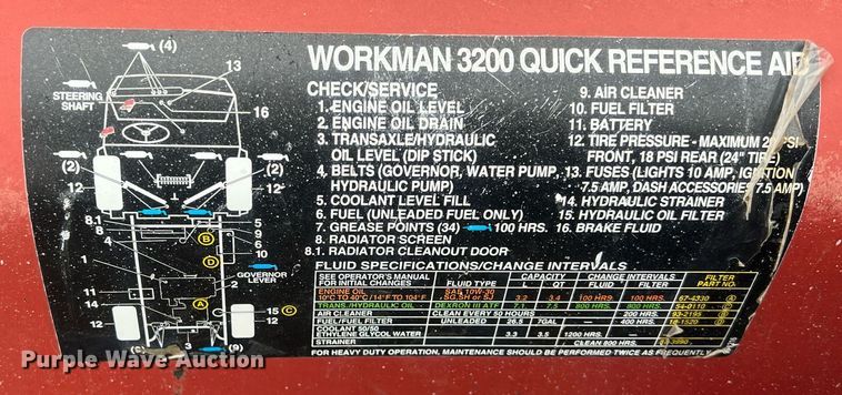 image for item OA9115 Toro Workman 3200  utility vehicle