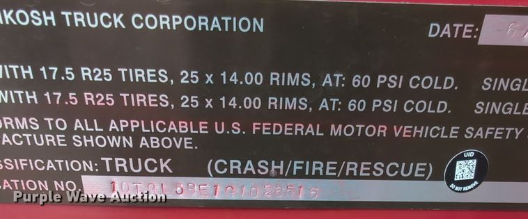image for item OD9135 1986 Oshkosh T-series  pumper fire truck