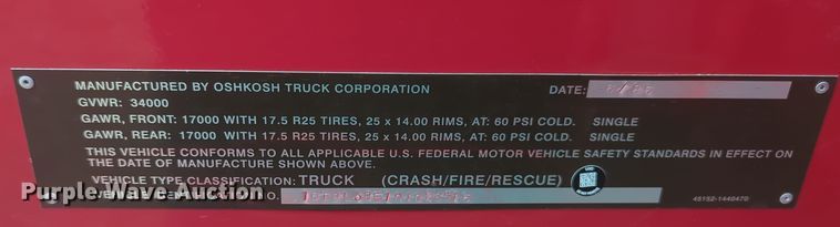image for item OD9135 1986 Oshkosh T-series  pumper fire truck