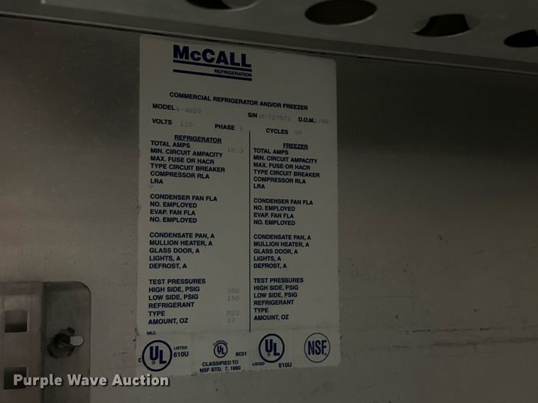 image for item OD9875 McCall 4-4020  refrigerator