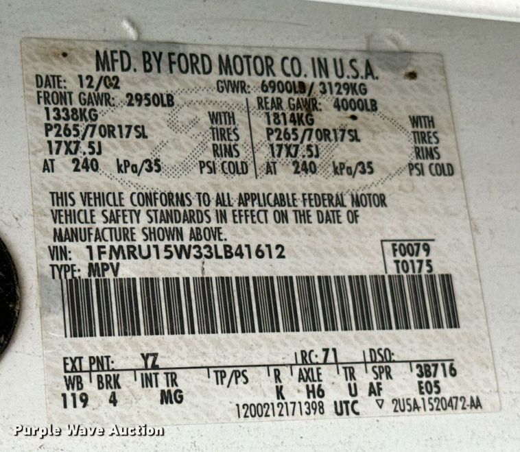 image for item OD9901 2003 Ford Expedition  SUV