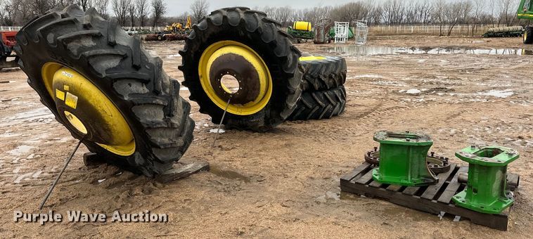 image for item EK9899 (4) John Deere 480/80R42 tires and wheels