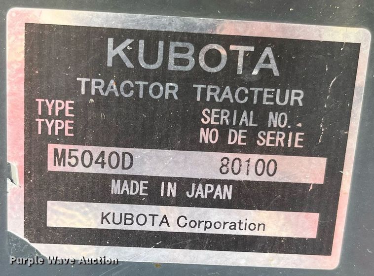 image for item LD9923 Kubota M5040D  MFWD tractor
