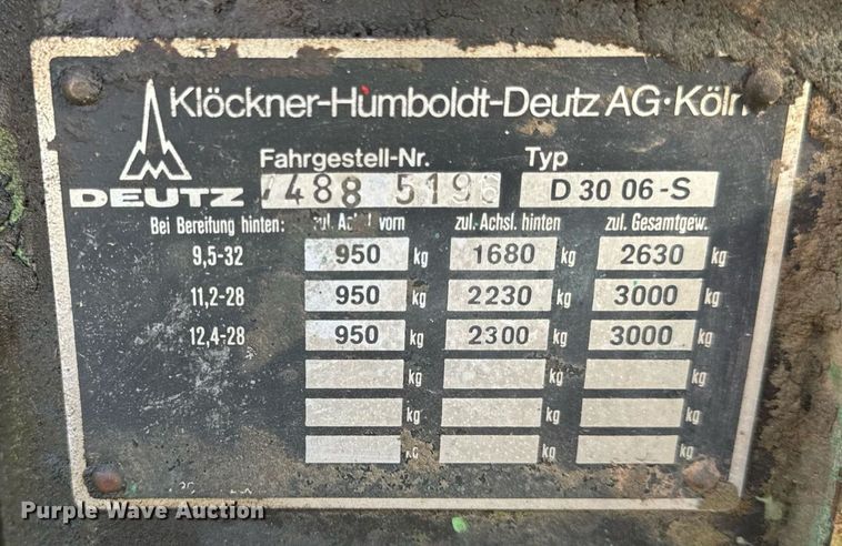 image for item NM9195 Deutz D3006-S  tractor