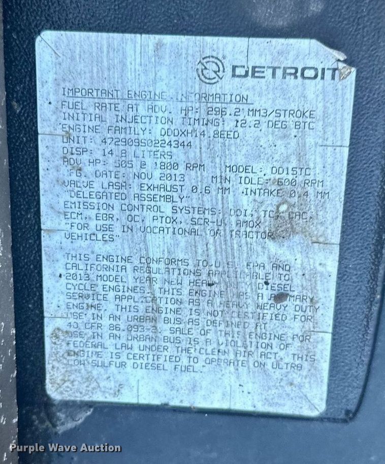 image for item LO9436 2014 Freightliner Cascadia  semi truck