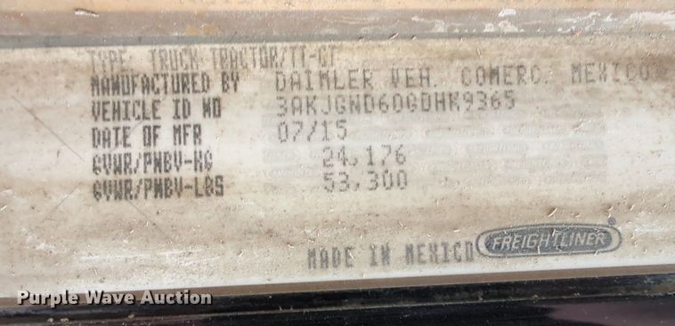 image for item LY9498 2016 Freightliner Coronado 122SD  semi truck