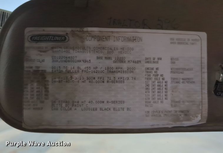 image for item LY9498 2016 Freightliner Coronado 122SD  semi truck