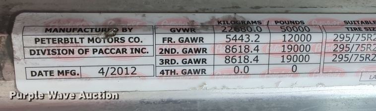 image for item LY9500 2013 Peterbilt 386  semi truck