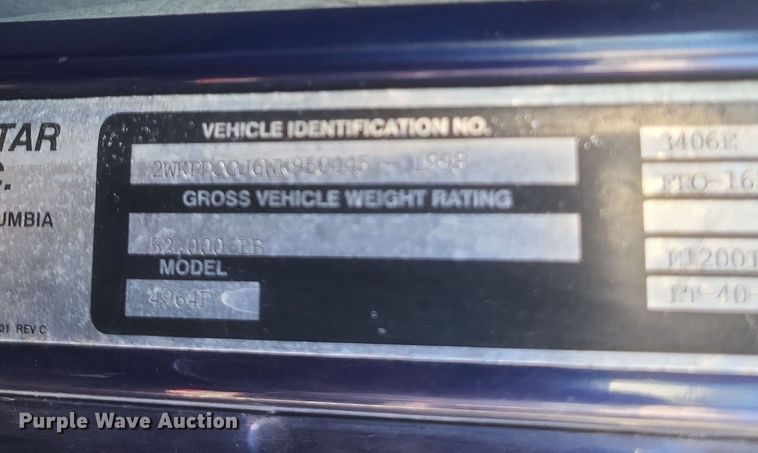 image for item MI9866 1998 Western Star 4964F  fertilizer delivery truck