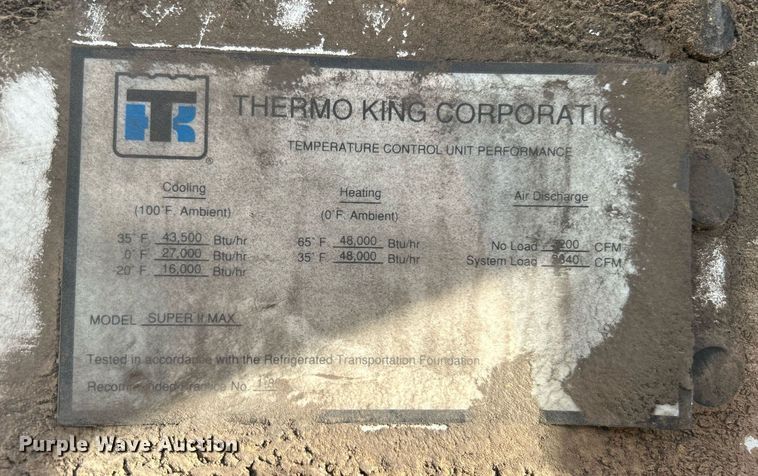 image for item NB9295 1993 Utility Trailer MFG VS2RX  refrigerated van trailer