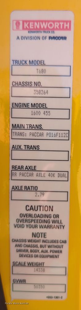 image for item OD9112 2020 Kenworth T680  semi truck