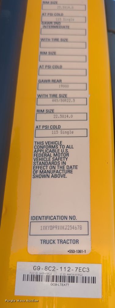 image for item OD9117 2019 Kenworth T680 semi truck