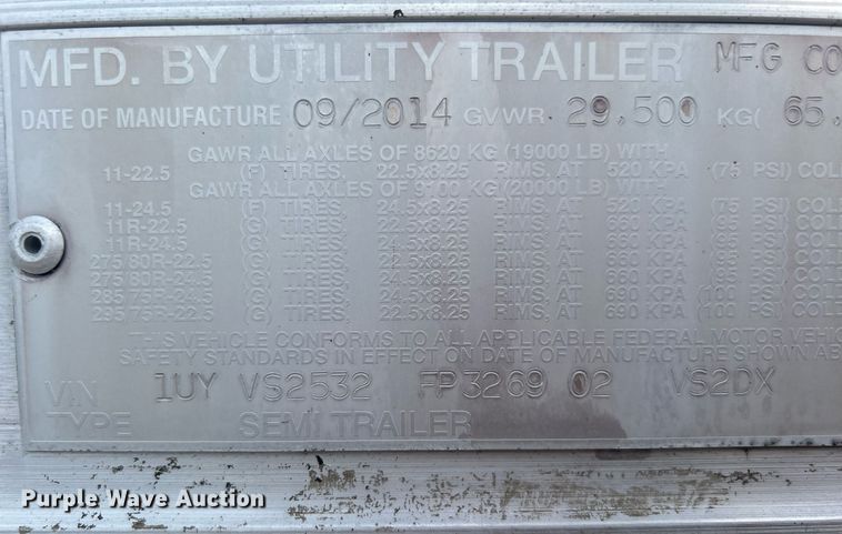 image for item OM9204 2015 Utility Trailer MFG VS2DX  dry van trailer