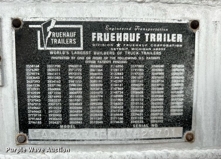image for item OM9237 1968 Fruehauf TAOF2RDF  tank trailer