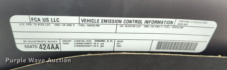 image for item DN3782 2020 Dodge Ram 1500 Classic Crew Cab pickup truck