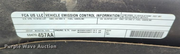 image for item DN3785 2021 Dodge Ram 1500 Classic Quad Cab pickup truck