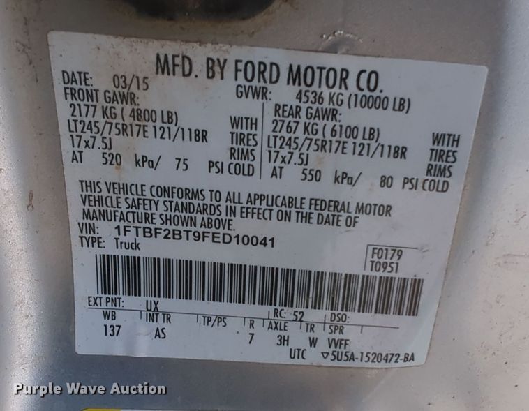 image for item DN3819 2015 Ford F250 Super Duty XL pickup truck