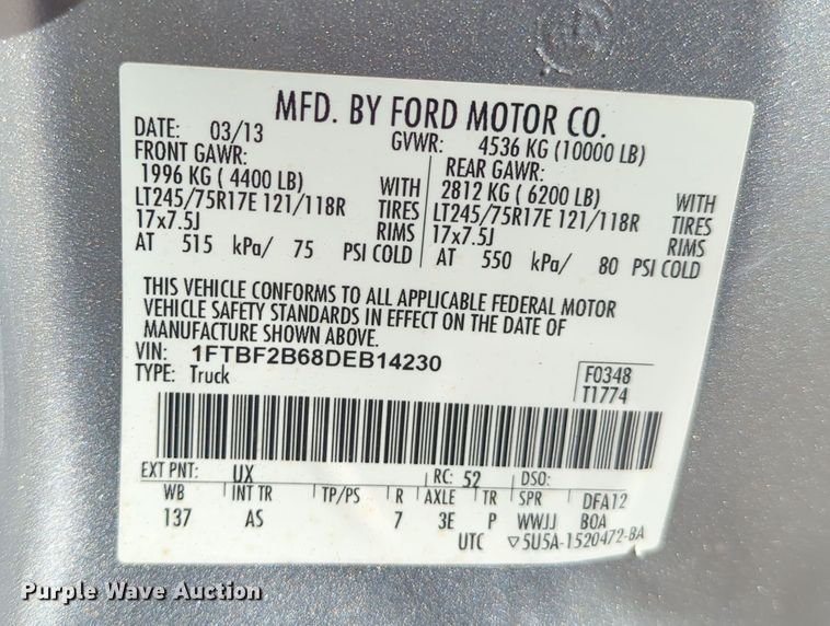 image for item DN3820 2013 Ford F250 Super Duty XL pickup truck