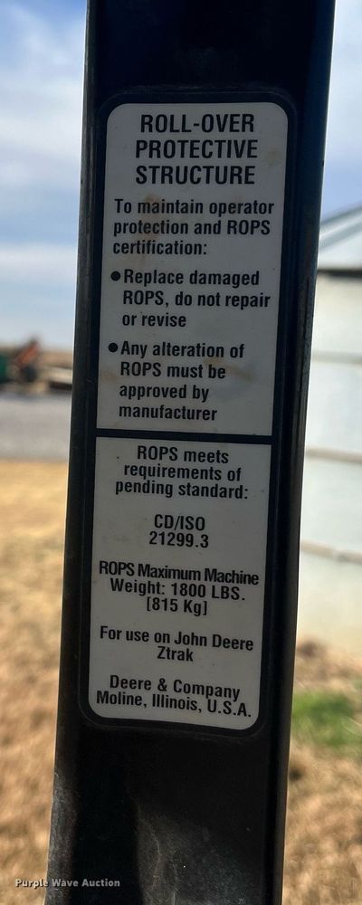 image for item EI0557 John Deere Z830A ZTR lawn mower