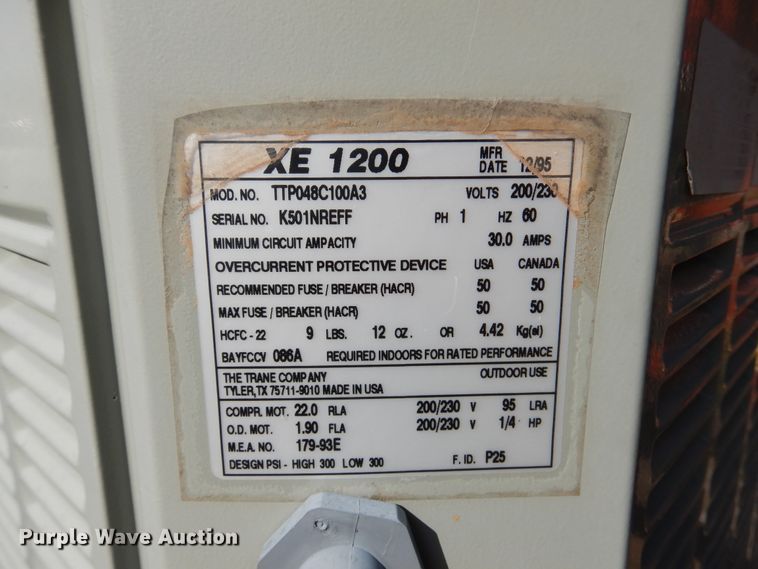 image for item GE9463 Trane XE1200  air conditioner