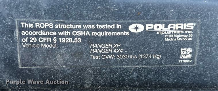 image for item LK9729 2014 Polaris  Ranger XP 900 utility vehicle