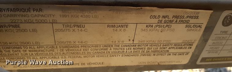 image for item LY9006 1986 Duracraft 1660  boat