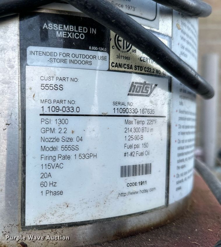 image for item OD9926 Hotsy HC165L1  pressure washer