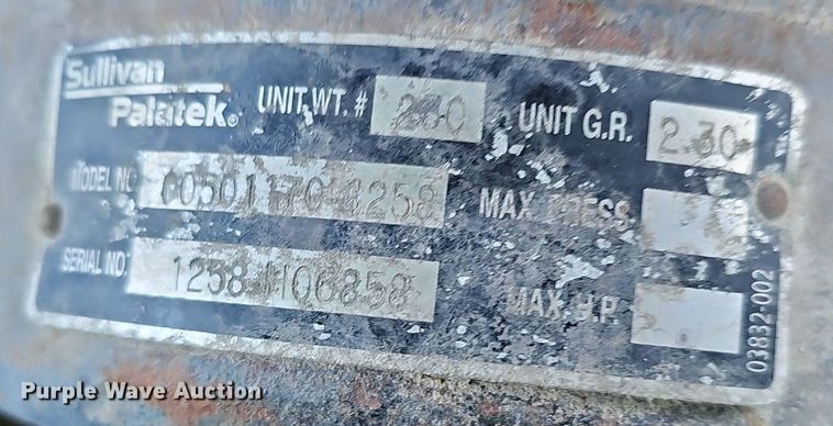 image for item DK0500 2014 Sullivan Palatek D185PDZSB  air compressor