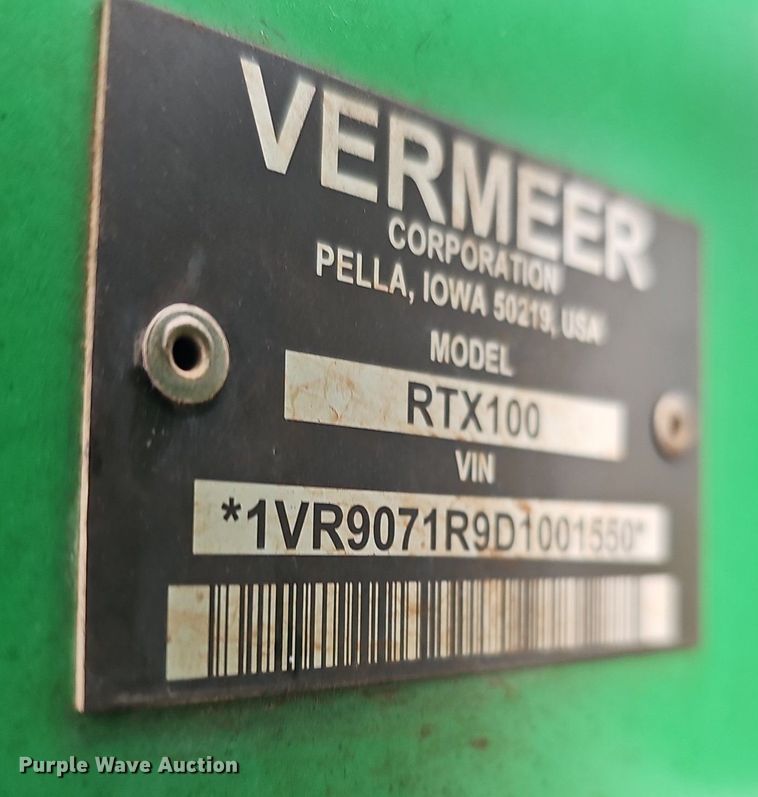 image for item DK0504 2013 Vermeer RTX100 trencher