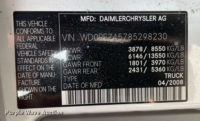 image for item DP0278 2008 Dodge Sprinter 2500  van