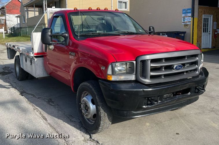 image for item DP0279 2004 Ford F450 Super Duty XL  flatbed truck