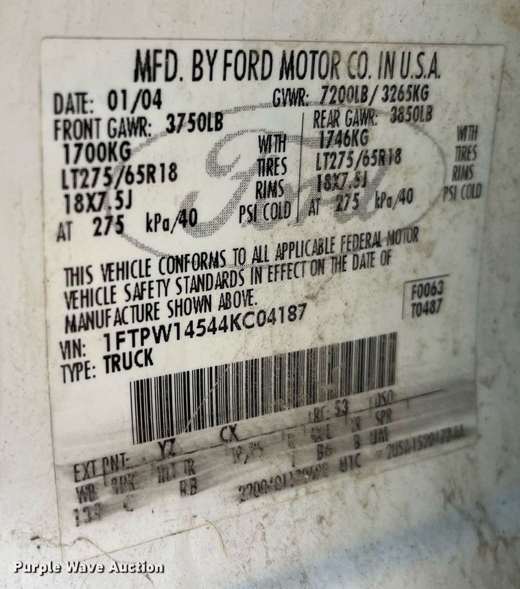 image for item DP2184 2004 Ford F150  SuperCrew pickup truck