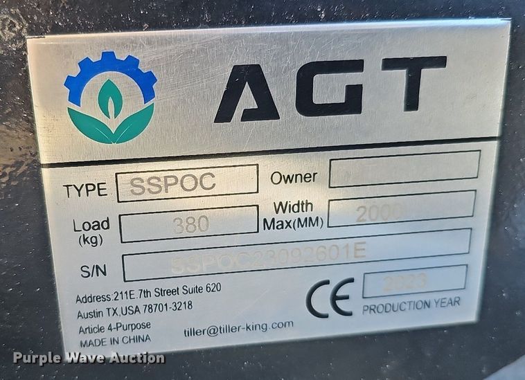 image for item IO9809 2023 AGT SSPOC  skid steer pole clamp