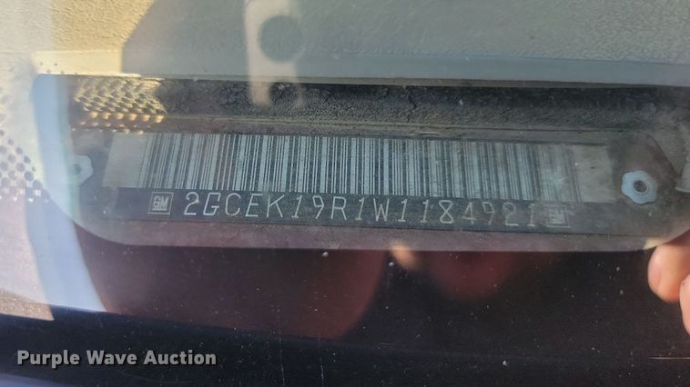 image for item KT9644 1998 Chevrolet K1500  Ext. Cab pickup truck